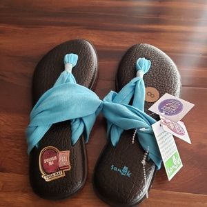 Sanuk Yoga Sling 2 Yoga Mat Sandals Sz 8 Aqua Blue